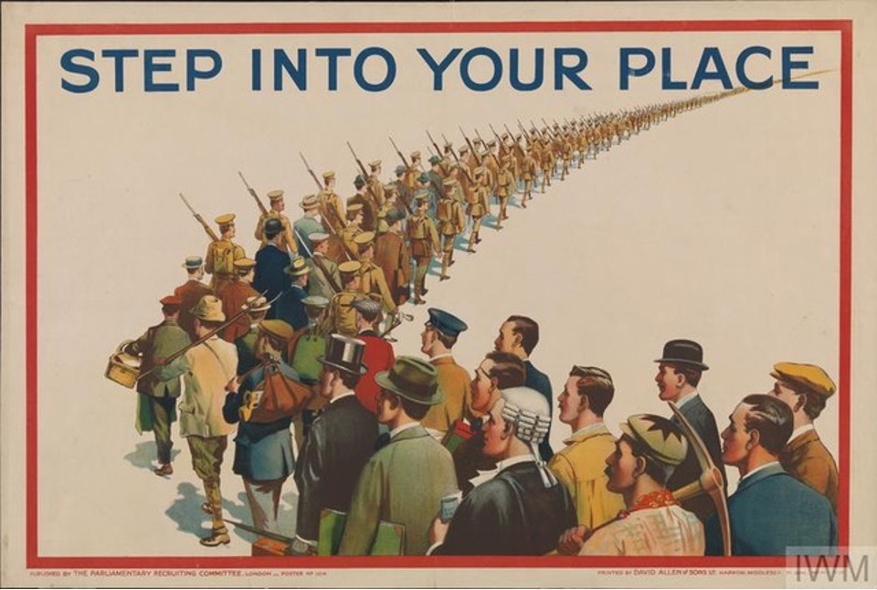 World War 1 Recruitment Poster. Source Imperial War Museum