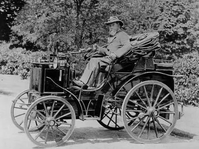 The Hon. Evelyn Ellis in his 1895 Panhard et Levassor motor car